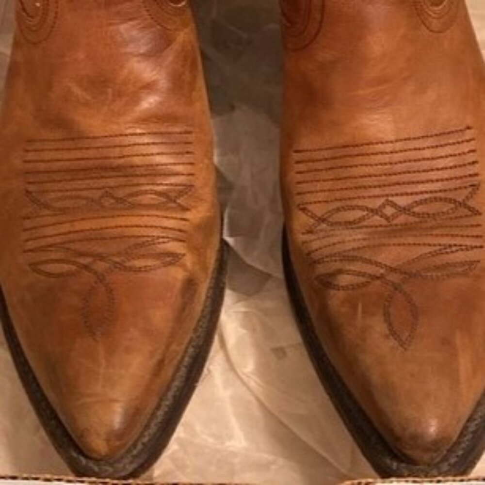 DINGO CHESTNUT TOBACCO SADDLE BROWN VINTAGE WESTERN BOOTS MENS SIZE 8 D REG - Picture 4 of 14